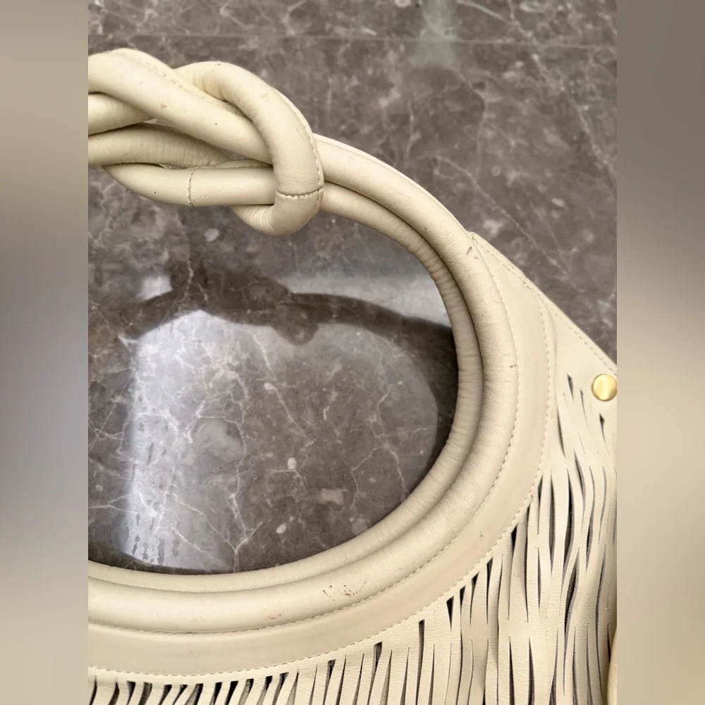 Cult gaia Cream Circular Cutout Tote Bag